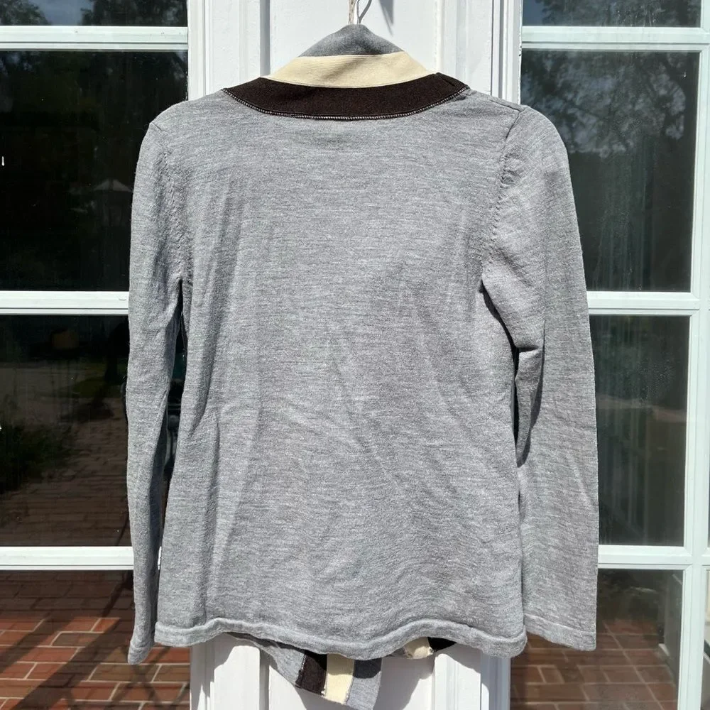 Tory Burch Caz Striped Cardigan Sweater